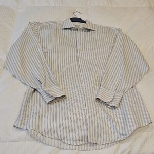 Brooks Brothers Gray Dtrand White Striped Shirt